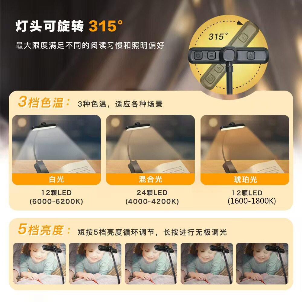 灯座转旋夹子ST-8027C灯护眼灯大学生宿舍灯床头阅读可携灯式看书