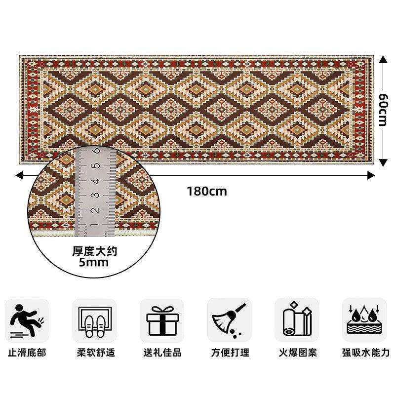 德芙绒地毯家用加厚防滑吸水脚垫长条玄关地毯垫tpr水洗底地垫子