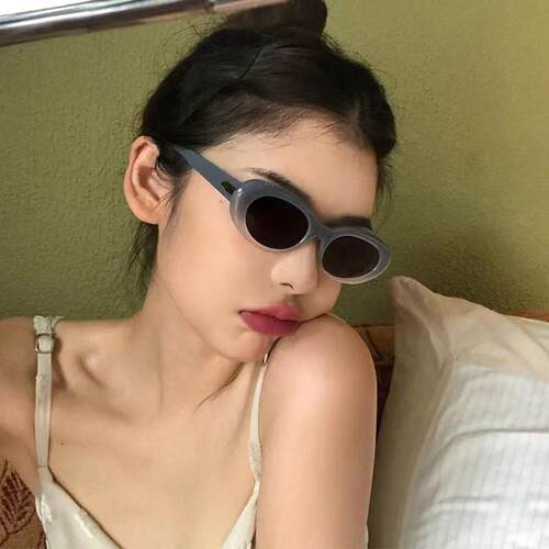 复小众猫眼辣妹gm墨镜JENN嘻IE古同LVG款i哈小框太阳眼镜女高级感