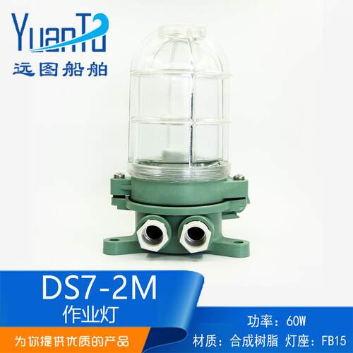 船用塑料白炽作业灯DS7-2M防水舱顶灯220V60W明红绿黄蓝