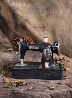 创意怀旧缝纫机模型 复古装饰品小摆件 杂货铺服装店橱窗柜台道具