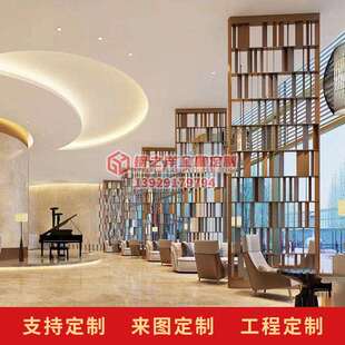 现风背格酒店不钢锈栅格屏风仿新中式古餐厅隔断入ECO户玄关花格