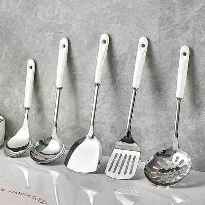 Silicone spatula, stir-frying pan, slotted spoon kitchen set