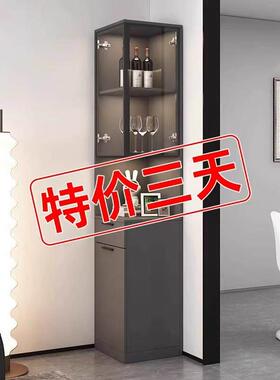 黑色角柜转角柜靠墙角置物架客厅酒柜家用展示柜墙边柜落地储物柜