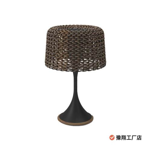 户外防水太阳能灯别墅庭院景观灯露台灯室外简约现代编织落地灯无