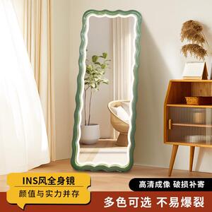厂家直销家居卧室落地式现代风格镜雕花装饰镜高清环保显瘦全身镜