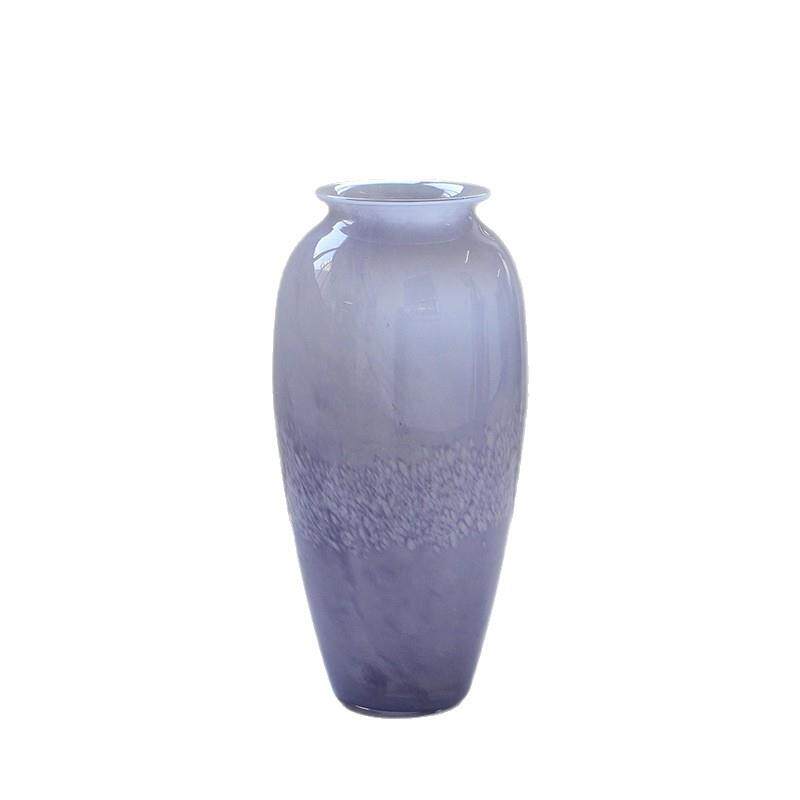 ins紫色小口鲜花玻璃工艺品卧室水培花新款北欧风插花居家花