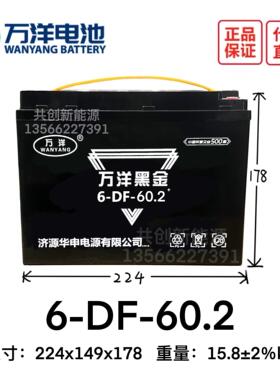 万洋新黑金铅酸电池6-DF-60.2 12V48V60V72V两轮电动车三轮电瓶车