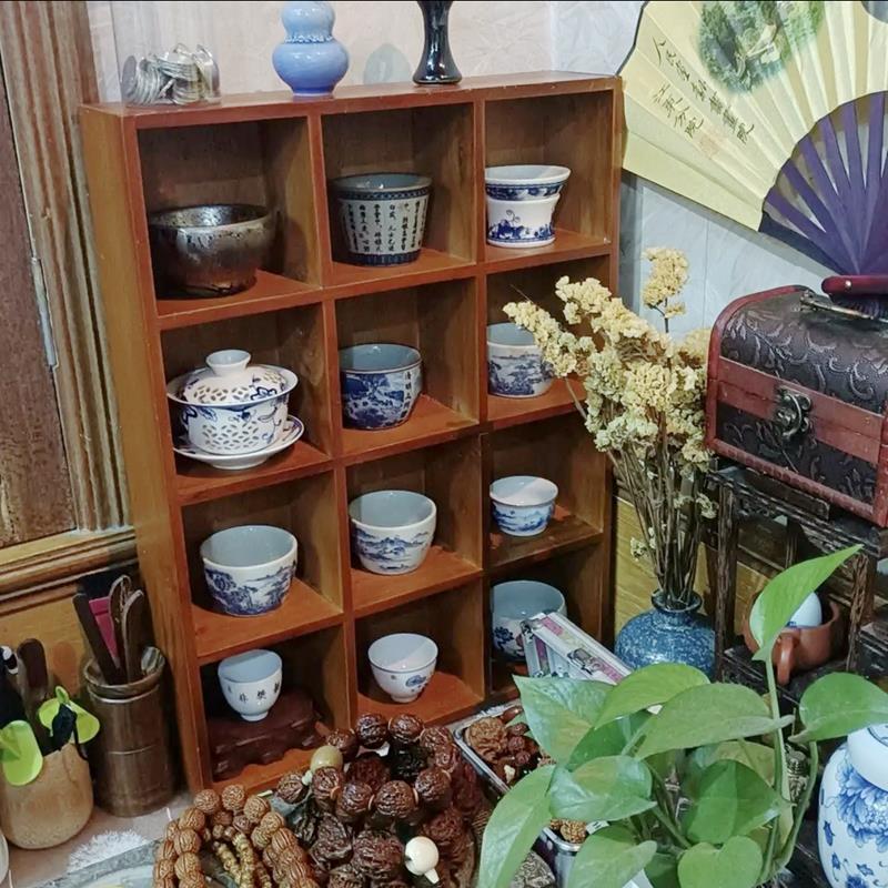 中式覆古茶宝架实木多阁茶杯架子收茶纳茶壶具收壁纳置物挂展示架