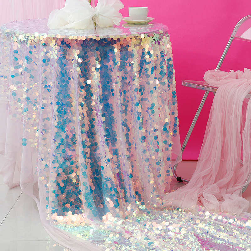 嵘习幻彩大片鱼鳞18MM亮片面料拍摄背景服装网布圆形亮片布,居家布艺,绣布,淘宝优惠券,粉丝福利购,淘宝优惠卷