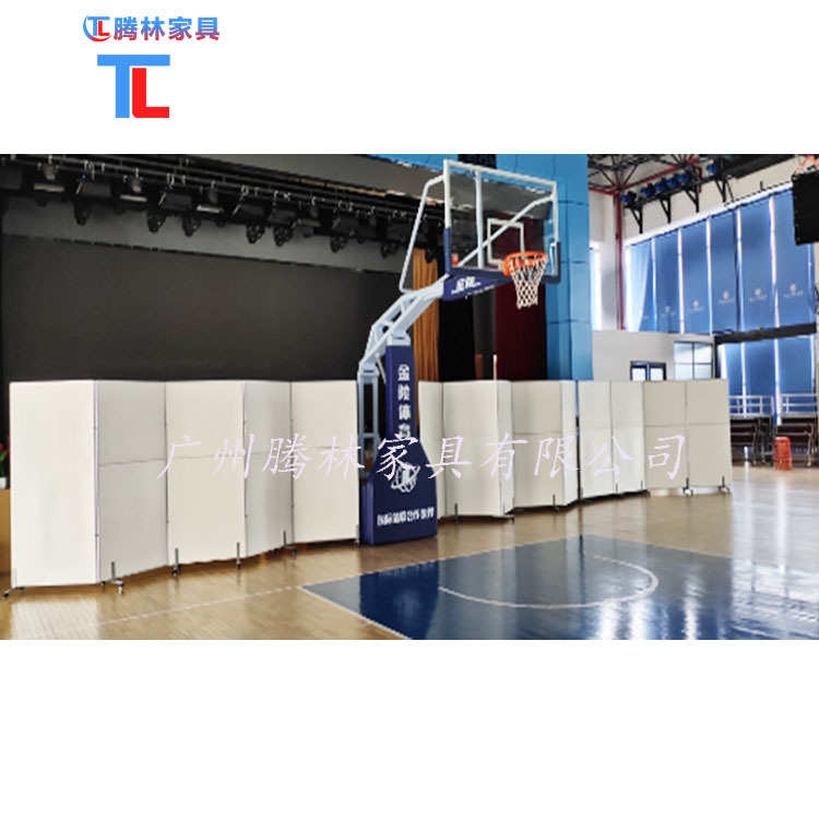 体育馆带轮子活动屏风隔断墙厂房车间铝合金挡板学校移动折叠屏风