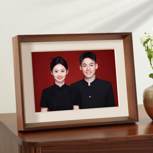结婚照相框登记照摆台海马体6寸7洗照片定制婚纱照证件照8寸摆件