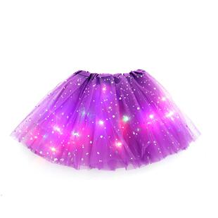 Children's sequined illuminated skirt with light,