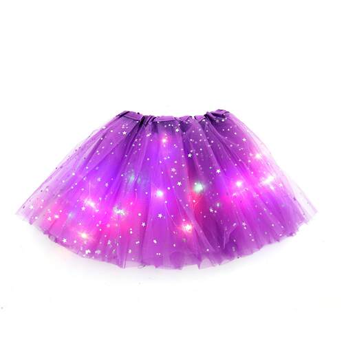 Children's sequined illuminated skirt with light,