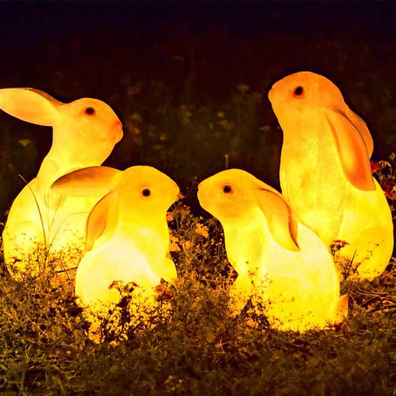 led发光兔子灯户外防水月球灯卡通造型庭院公园灯小区景观氛围灯