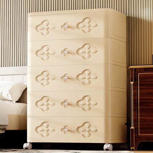 65面宽大容量抽屉式收纳柜玄关储物柜卧室衣物收纳箱高级感五斗柜