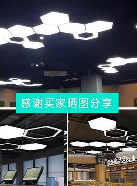 LED异形办公灯六边形Y形空心实心圆办公室灯商场超市健身房吊线灯