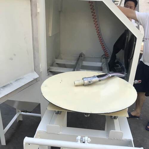 深圳市福永手动喷砂机 9080推车转盘手动喷砂机 硅橡胶模具喷沙机