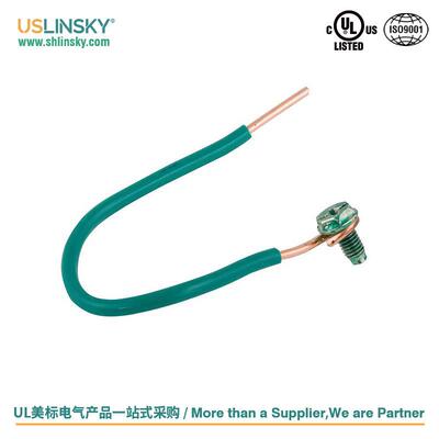 灵天14AWG接地引线982带接地螺丝7“英寸线束连接线CUL认证50PCS