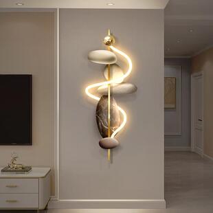 石来运转客厅格栅装饰挂件画电视背景墙高级感壁灯画卧室床头挂画