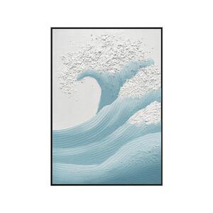 工厂直销海洋肌理画铝合金纯手绘油画客厅落地装饰画玄关挂画