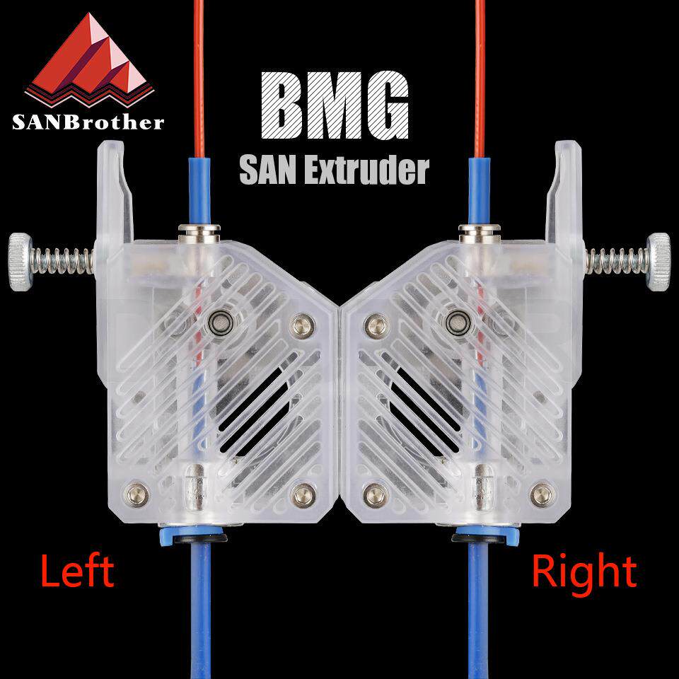 3D打印机新款直通BMG挤出机 透明款 双齿轮送料软性耗材左手右手