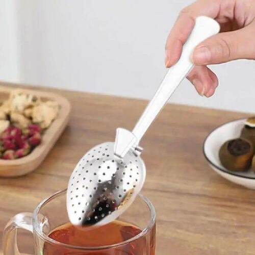 Tea Strainer Spoon Metal Snap Spoon Tea Strainers For Loose