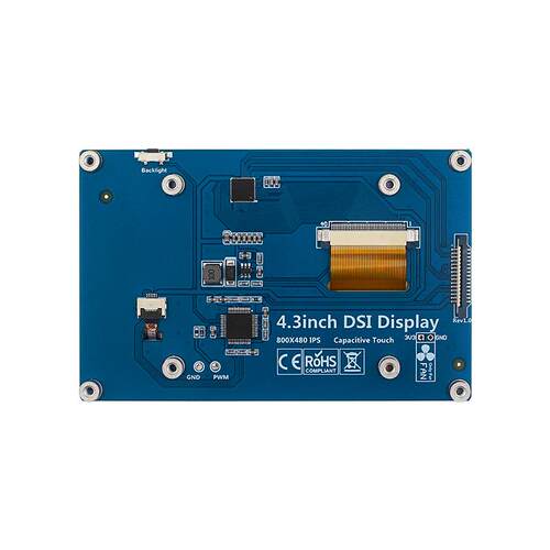 树莓派5代IMIPI DSI显示屏pi5/5B便携式显示器IPS高清显示800*480