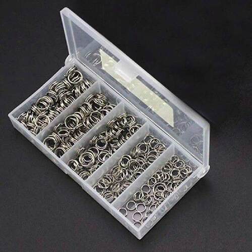 250pcs Fishing Split Rings High Carbon Steel 5-Size Double