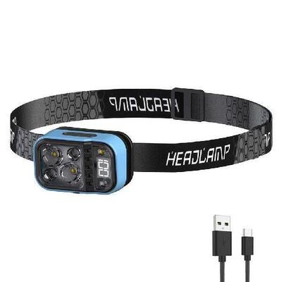 LED Bright Headlamps Waterproof Type-C Rechargeable Hard