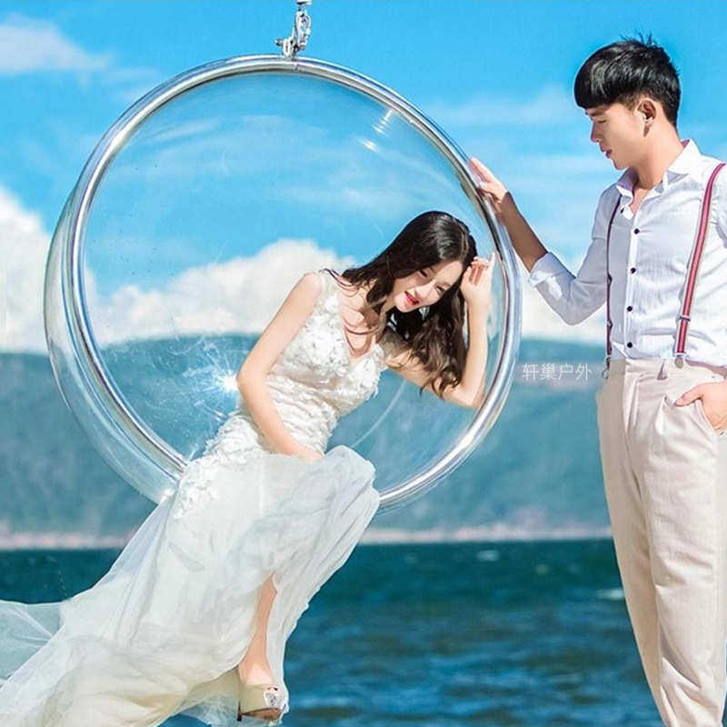 透明泡泡椅网红玻璃球吊椅半球椅亚克力吊篮秋千吊球太空椅北欧