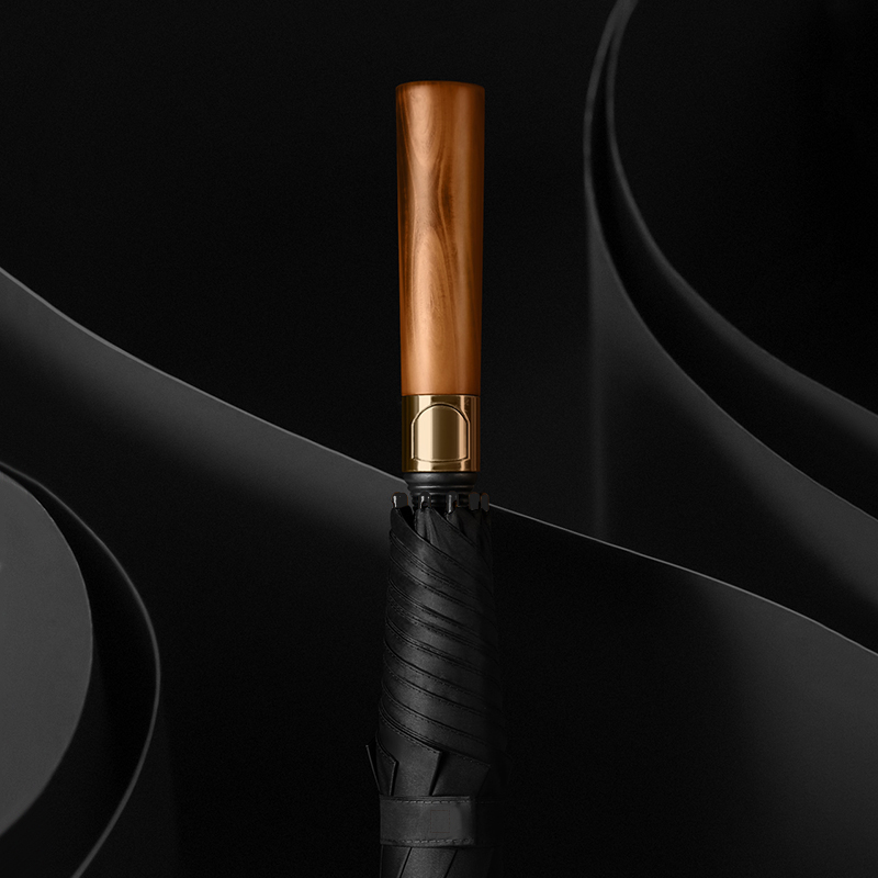 自动木长柄雨伞男士大号商务复古加厚结实抗风暴雨家用高档双人伞