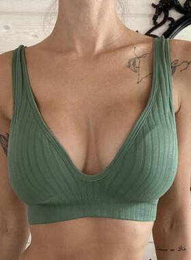 Women Seamless Sports Crop Top Sexy Bra Female Tube Tops Dee