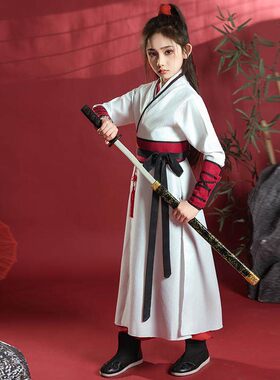 新款花木兰儿童汉服男女服装侠女飞鱼服帅气侠客古装学生演出服