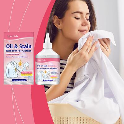 JUE FISH Oil Stain Remover for Clothes - Breaks down oil sta