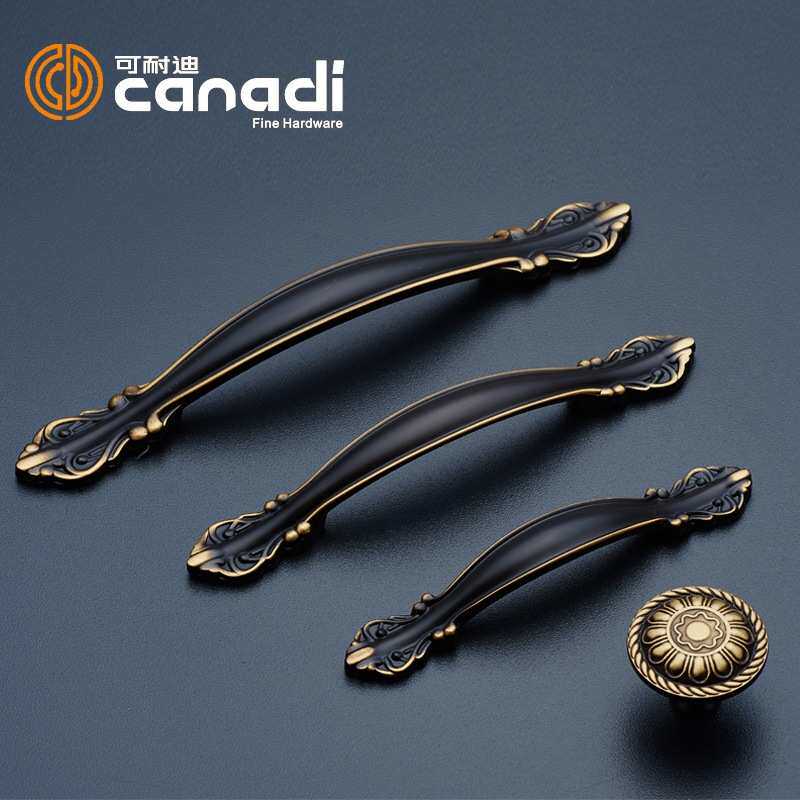 全铜拉手仿古铜复古金色白色欧式简约纯铜拉手门把手F1-006/003单