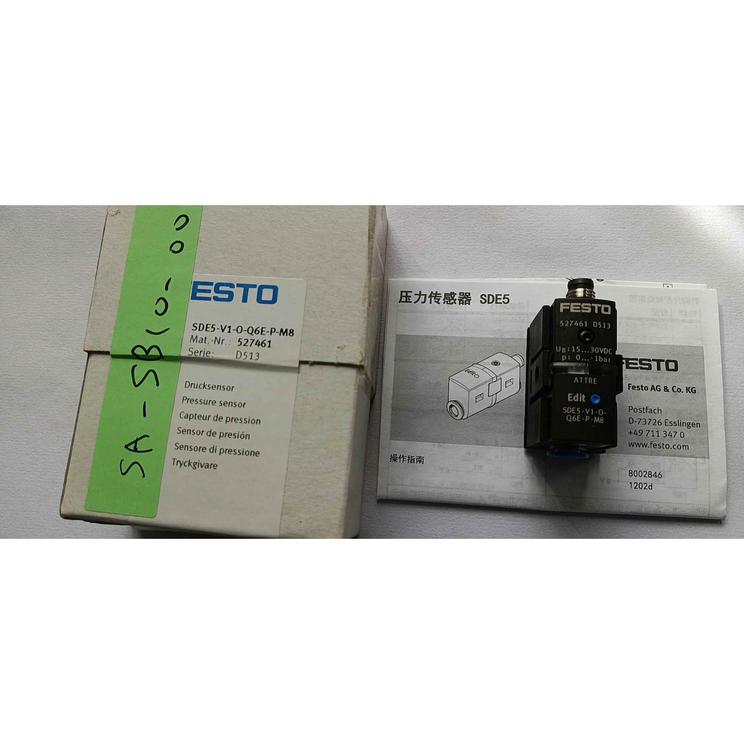 FESTO全新压力传感器SDE5-D10-O-Q6E-P-K 527467 542890 542897