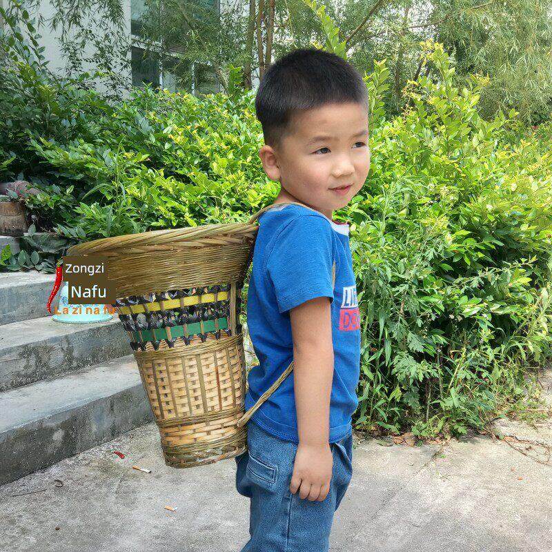 贵州竹编儿童小背篮竹编儿童日幼儿园舞蹈表演背道具装饰竹制品