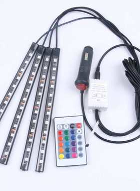 5050RGB 12LEDs氛围灯脚底灯汽车装饰灯车室内七彩气氛灯氛围灯