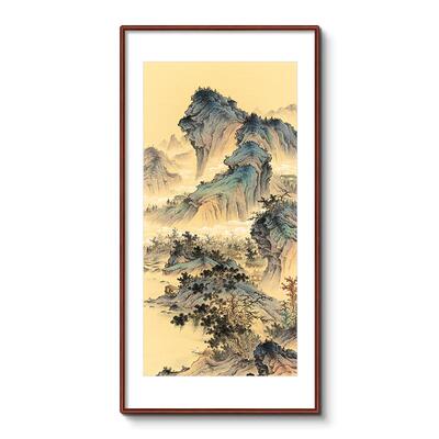 1101国盆画山水画客水厅招财挂画聚宝办公室装饰画风福靠山壁画仙