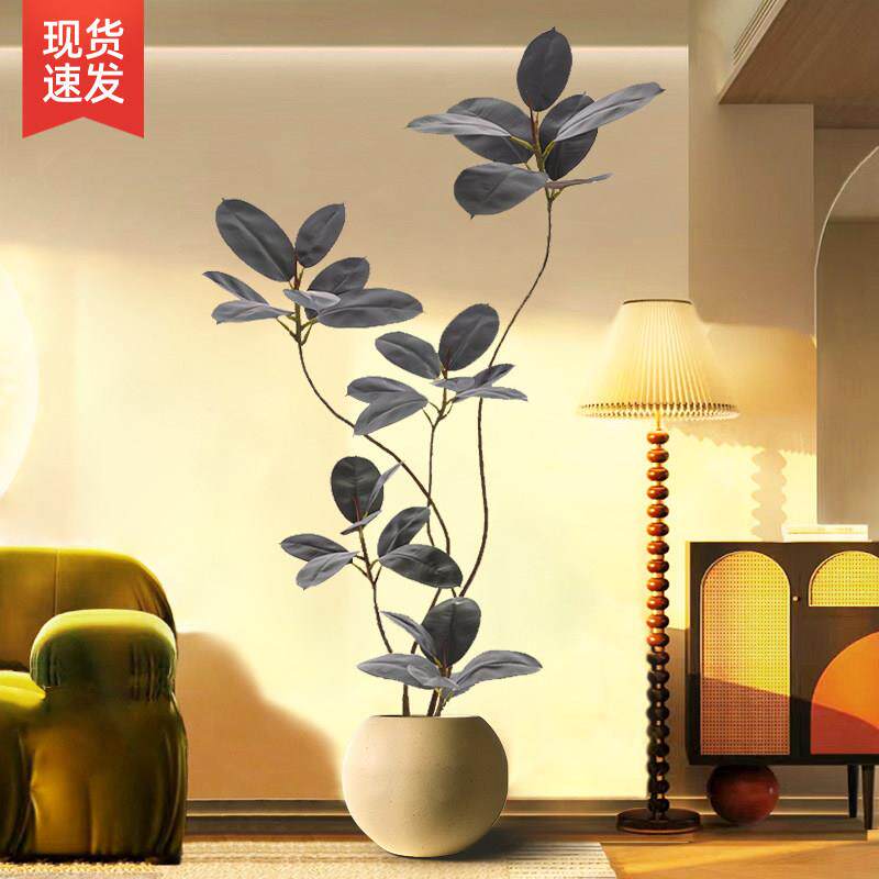 彷真绿色植物黑金刚橡皮树室内客厅大型落地盆栽高端彷生假树植物