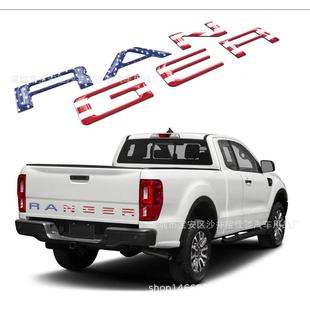 适用于福特RANGER国旗车标RANGER皮卡尾箱贴标亚克力立体车标