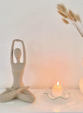 ins抽象艺术瑜伽人物桌面装饰摆件北欧风格创意个性小众家居饰品