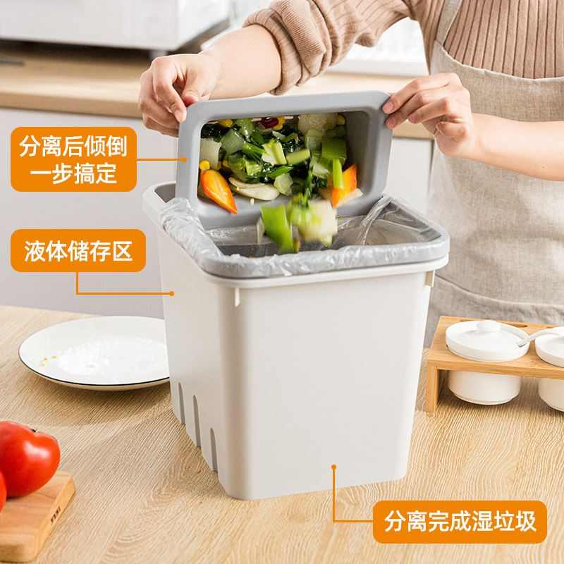 比思达垃圾桶厨房过滤桶分类桌面沥水篮厨余剩饭菜茶水干湿分离桶