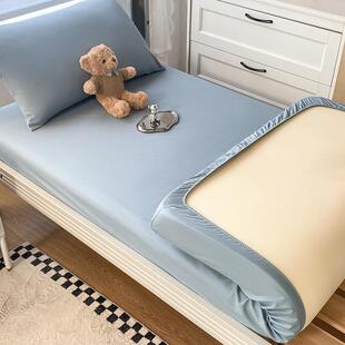 纯色学生宿舍床笠三件套40支长绒棉单人床罩家用席梦思床垫保护套