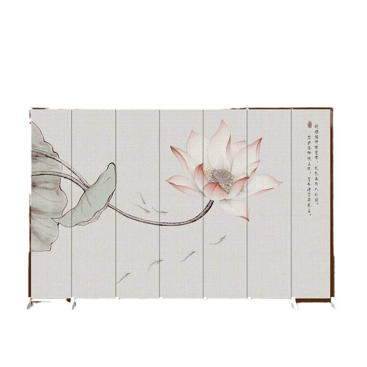 新中式屏风隔断客厅山水茶室办公室养生馆移动隔墙板可折叠双面屏