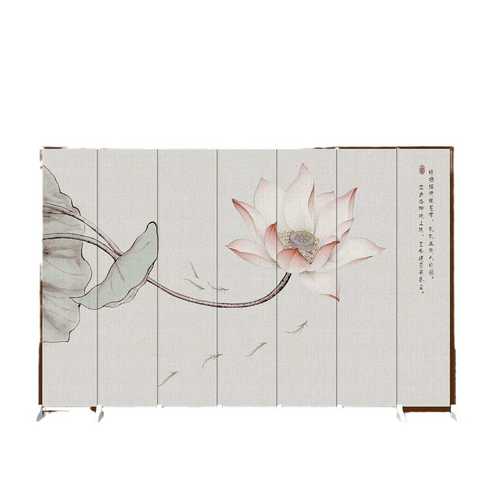 新中式屏风隔断客厅山水茶室办公室养生馆移动隔墙板可折叠双面屏