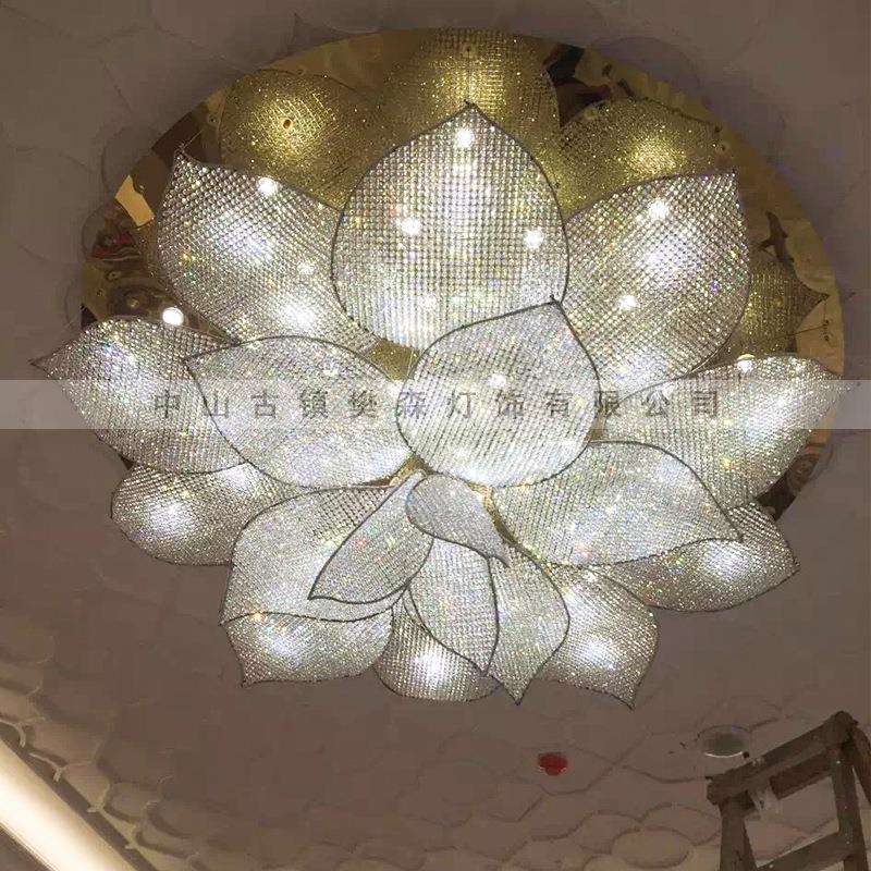 大型水晶吊灯工程灯饰大厅酒店别墅客创意花厅售楼大堂灯具吸顶灯