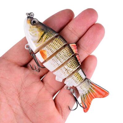 Aorace Fishing wobbler Lifelike 6/7 Segment Swimbait Crankb