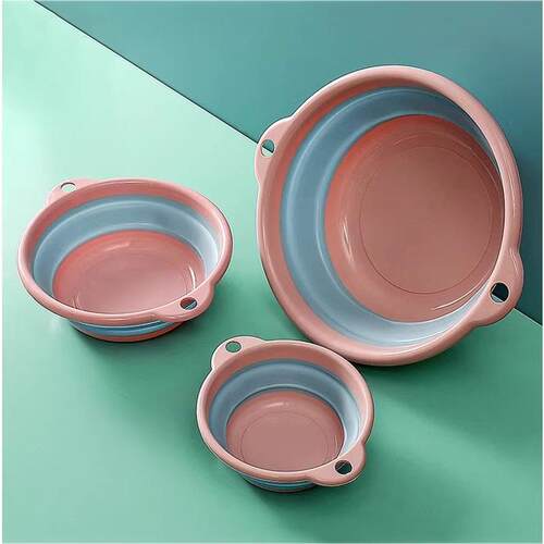 Large, thickened silicone foldable washbasin for home use, s